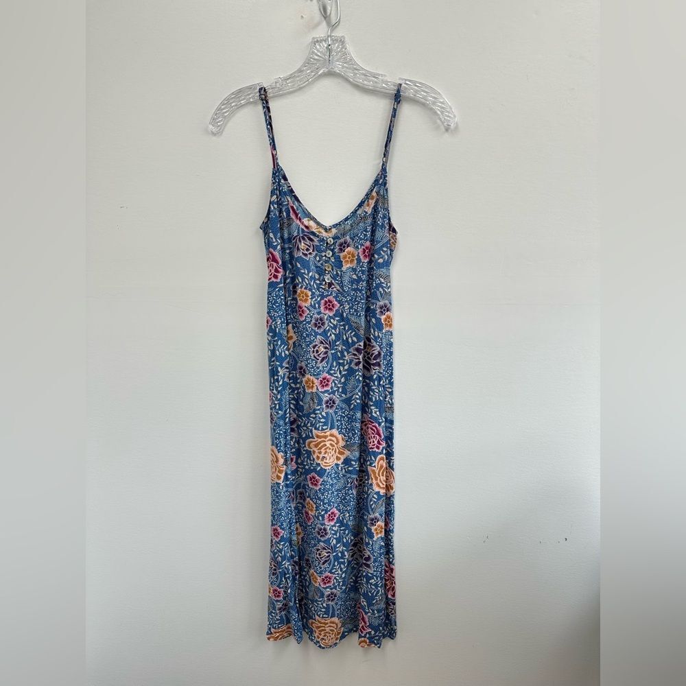 Arnhem Leilani Strappy Slip Dress In Floral Reef Blue Spaghetti Straps Size 6 - Picture 3 of 7